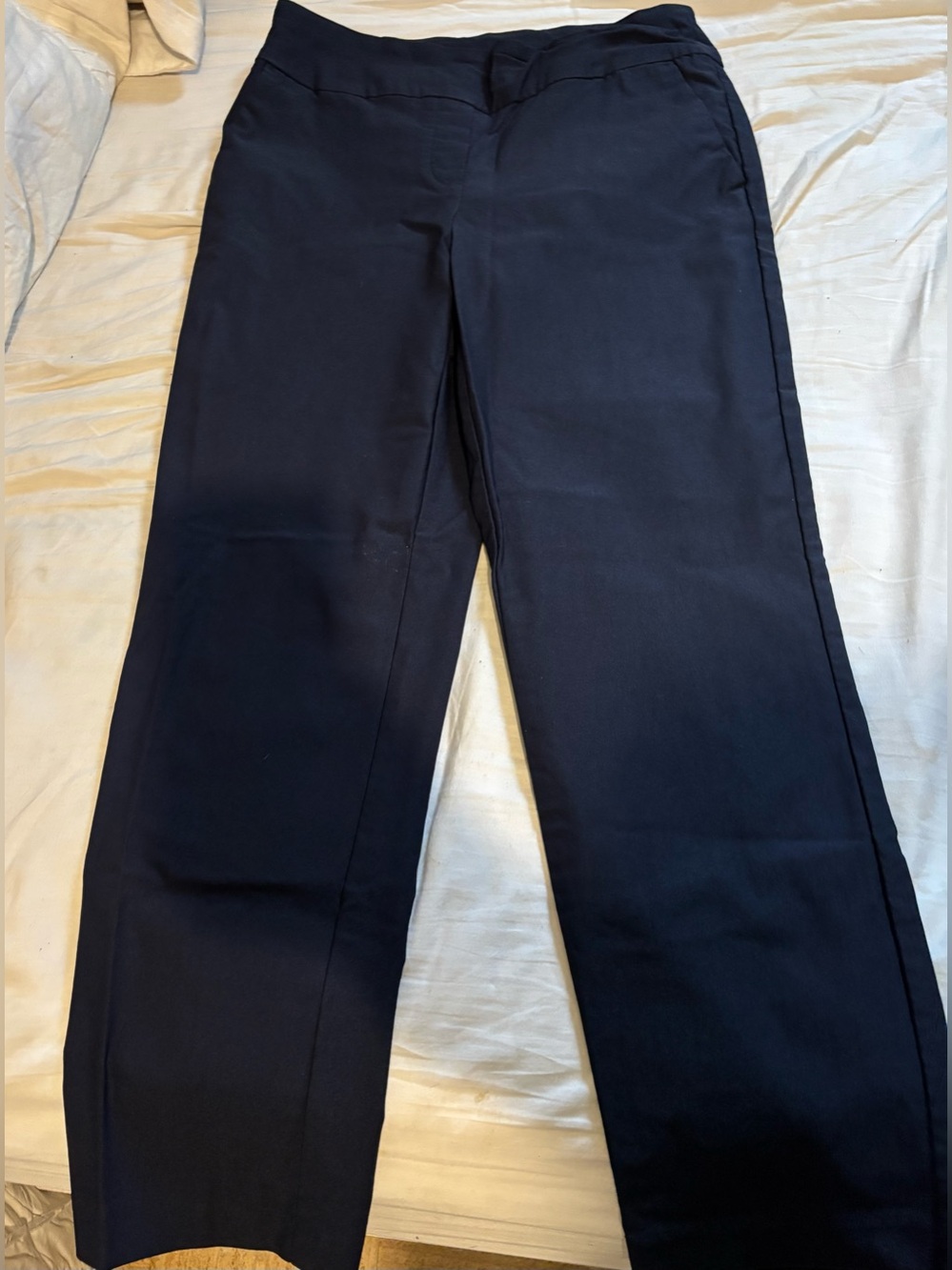 Cropped Navy Straight-LegTrousers